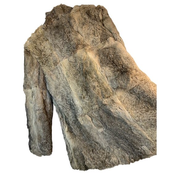 Vintage Handmade Patchwork Genuine Fur Coat Sz M Longline 8687 - Picture 2 of 8